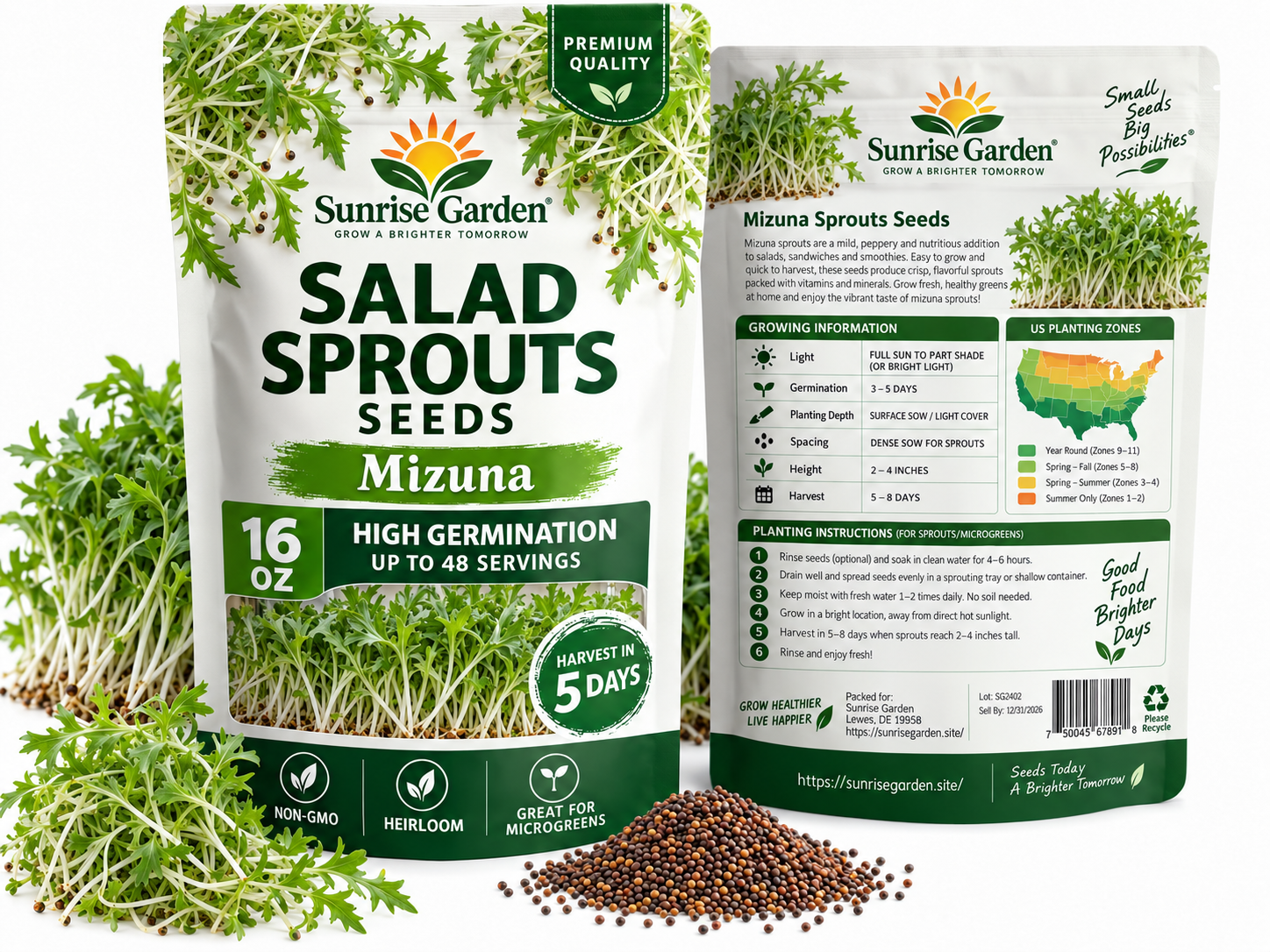 Mizuna Mizuna Sprouts Seeds - Image 1